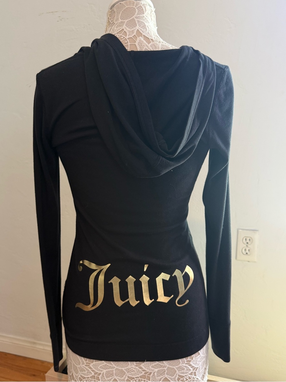 Y2K juicy couture black Henley hoodie